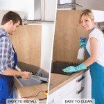 Electric Cooktop 30 inch Ceramic Stove 4 Burners Built-in Electric Stove Top 11 Power Levels/Control by Knob/220-240V 6700W Stove Top Burners Satin Glass Cooktop