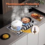 Eascookchef 2-Burner Gas Cooktop with Thermocouple Protection - NG/LPG Convertible 12" Stainless Steel Built-in Gas Stove Top for RV, Kitchen & Camping