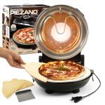 PIEZANO Crispy Crust Pizza Oven by Granitestone – 12 Inch Electric Pizza Oven Indoor Countertop Maker with Ceramic Stone Heats up to 800˚F for Stone Baked Pizzeria Style at Home As Seen on TV Products