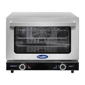 Atosa CookRite CTCO-25 Countertop Electric Convection Oven for Hotel Diner Baking | 15"H x 18 3/4"W x 19 3/4"D | Stainless Steel, Manual Control, 120V, 1440W | (Includes: Water Line Connection Kit)