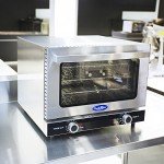 Atosa CookRite CTCO-25 Countertop Electric Convection Oven for Hotel Diner Baking | 15"H x 18 3/4"W x 19 3/4"D | Stainless Steel, Manual Control, 120V, 1440W | (Includes: Water Line Connection Kit)