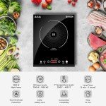 Portable Induction Cooktop, iSiLER 1800W Sensor Touch Electric Induction Cooker Hot Plate with Kids Safety Lock, 6.7" Heating Coil, 18 Power 17 Temperature Setting Countertop Burner with Timer