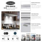 COSMO COS-5MU36 36 in. Delta Collection Ducted Under Cabinet Range Hood, Button Controls, Reusable Filters, LED Lights, Stainless Steel