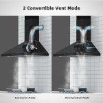 FIREGAS Black Range Hood 30 inch, Convertible Wall Mount Range Hood with Brushless Motor, 450 CFM, 9 Speed Fan, Soft Touch Controls, Permanent Filters, LED Lights, Charcoal Filter included