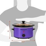 Elite Gourmet MST-275XP Electric Oval Slow Cooker, 2Qt Capacity, Purple
