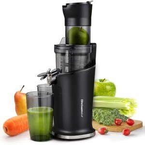 Elite Gourmet EJX017 Whole Fruit 3” Feeding Chute, Dynamic Masticating Slow Juicer, High Yield Cold Press Juice Extractor, Nutrient and Vitamin Dense, Easy to Clean, 27 oz Juice Cup, Black
