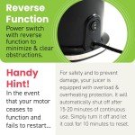 Elite Gourmet EJX017 Whole Fruit 3” Feeding Chute, Dynamic Masticating Slow Juicer, High Yield Cold Press Juice Extractor, Nutrient and Vitamin Dense, Easy to Clean, 27 oz Juice Cup, Black