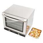 Restaurantware Hi Tek Half Size Convection Oven 1 Countertop Electric Oven - 2.3 Cu. Ft. 208/240V Stainless Steel Commercial Convection Oven 2800W 4 Racks Included
