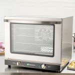 Restaurantware Hi Tek Half Size Convection Oven 1 Countertop Electric Oven - 2.3 Cu. Ft. 208/240V Stainless Steel Commercial Convection Oven 2800W 4 Racks Included
