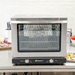 Restaurantware Hi Tek Half Size Convection Oven 1 Countertop Electric Oven - 2.3 Cu. Ft. 208/240V Stainless Steel Commercial Convection Oven 2800W 4 Racks Included