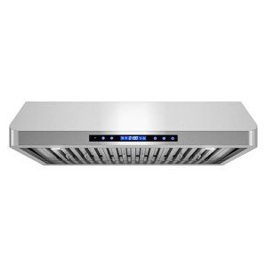 COSMO COS-QS90 36 in. Haven Collection 500 CFM Ducted Under Cabinet Range Hood, Touch Controls, LED Lights, Stainless Steel
