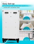 BLACK+DECKER 18” Portable Dishwasher, Compact Dish Washer with 8-Place Setting Capacity, Stainless Steel Tub, 6 Wash Programs, Worktop Space, Mobile Dishwasher with Casters, Faucet Connect, White