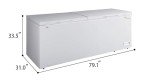 Hamilton Beach HBFRF2129 21 cu ft Double Door LID Garage-Ready Chest Freezer-White, Vinyl-Coated Baskets, Space-Saving Flat Back, Stay-Open, Front-Access Drain, for Storage, Hunting, Large Family