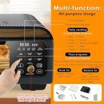Upgrade Electric Pizza Oven with 800°F Make Pizza in Minutes, 12” Portable Countertop Versatile Pizza Oven for Indoor & Outdoor, Classic Black Stove is Suitable for Home and Commercial