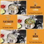 Lifecreek Stand Mixer, 5.3Qt 660W, 6-Speed Tilt-head Food Mixer, Electric Kitchen Portable Lightweight Mixer with Stainless Steel Bowl, Dough Hook, Whisk, Beater(Black)