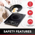 Mueller RapidTherm Portable Induction Cooktop, 1800W Hot Plate Electric Stove Top Burner. 8 Temp Levels, Auto-Off & Pot Detection, LED Display, Child Lock, 4 Programs, Burners for Cooking