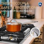 TOPWISH 36" Built-in Gas Cooktop, 5 ITALY SABAF Sealed Burners Gas Rangetop 41,800BTU, NG/LPG Convertible, Stainless Steel Burner Gas Stovetop with Thermocouple Protection,120V AC. (36 inch)