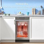 Midea MDF18A1AST Built-in Dishwasher with 8 Place Settings, 6 Washing Programs, Stainless Steel Tub, Heated Dry, Energy Star
