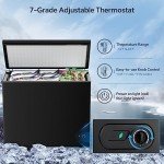 Kismile 7.0 Cubic Feet Chest Freezer with 3 Removable Basket, Free Standing Top Open Door Compact Deep Freezer with Adjustable Temperature for Home/Kitchen/Office/Garage/Bar (7.0 Cu.Ft, Black)
