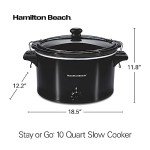 Hamilton Beach Slow Cooker, Extra Large 10 Quart, Stay or Go Portable With Lid Lock, Dishwasher Safe Crock, Black (33195)
