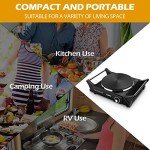 Hot Plate, Techwood Electric Stove for Cooking, 1500W Countertop Single Burner with Adjustable Temperature & Dual Handles, 7.5” Cooktop for RV/Home/Camp, Compatible for All Cookwares Upgraded Version