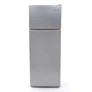West Bend WBRT73S Apartment Refrigerator Freestanding Slim Design Full Fridge with Top Freezer for Condo, House, Small Kitchen Use, 7.4 cu.ft, Metallic
