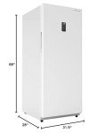 Hamilton Beach HZ8971 17 cu ft Upright Convertible Fridge/Freezer-Frost Free-Reversible Door-Removable Glass Shelves-LED Interior Light, White