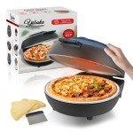 YIBAKE Indoor Pizza Oven- 12’’ Electric Pizza Maker with Dual Temperature Control, Heats up to 800°F, Heat-Insulated Countertop Pizza Oven with Ceramic Baking Stone, Crispy Crust Pizzas in Minutes