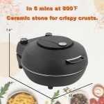 YIBAKE Indoor Pizza Oven- 12’’ Electric Pizza Maker with Dual Temperature Control, Heats up to 800°F, Heat-Insulated Countertop Pizza Oven with Ceramic Baking Stone, Crispy Crust Pizzas in Minutes