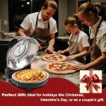 YIBAKE Indoor Pizza Oven- 12’’ Electric Pizza Maker with Dual Temperature Control, Heats up to 800°F, Heat-Insulated Countertop Pizza Oven with Ceramic Baking Stone, Crispy Crust Pizzas in Minutes
