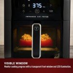 T-fal Infrared Air Fryer: 6 qt Digital Touch Screen, 7-in-1 Cooking Functions, 45-Seconds to reach 750°F on carbon fiber heater surface, No-Shake Technology, Crispy Finish, 1550W, Black