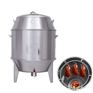 TECHTONGDA Duck Roaster Charcoal Roast Duck Cooker, Stainless Steel BBQ Roast Turkey with Temperature Display for Restaurant Home Use