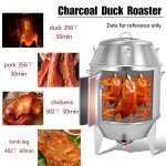 TECHTONGDA Duck Roaster Charcoal Roast Duck Cooker, Stainless Steel BBQ Roast Turkey with Temperature Display for Restaurant Home Use