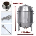 TECHTONGDA Duck Roaster Charcoal Roast Duck Cooker, Stainless Steel BBQ Roast Turkey with Temperature Display for Restaurant Home Use