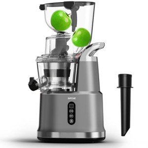 SiFENE Cold Press Juicer Machines, Big Mouth 83mm Opening Whole Slow Masticating Juicer, High Yield, Non-BPA (Gray)