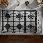 Empava 36 in. Gas Stove Cooktop 5 Italy Sabaf Sealed Burners NG/LPG Convertible in Stainless Steel, 36in