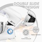 Kitchen in the box Stand Mixer, 6.5QT 660W Kitchen Electric Mixer, 6-Speed Tilt-Head Food Mixer with Dough Hook, Wire Whip, Beater, Dishwasher Safe (White)