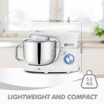 Kitchen in the box Stand Mixer, 6.5QT 660W Kitchen Electric Mixer, 6-Speed Tilt-Head Food Mixer with Dough Hook, Wire Whip, Beater, Dishwasher Safe (White)
