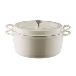 Vermicula NBG26R Cast Enameled Pot, 10.2 inches (26 cm), Natural Beige, Waterless Cooking, Exclusive Recipe Book Included, Oven Pot Round