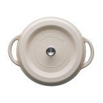 Vermicula NBG26R Cast Enameled Pot, 10.2 inches (26 cm), Natural Beige, Waterless Cooking, Exclusive Recipe Book Included, Oven Pot Round