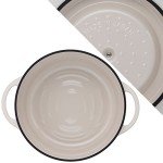 Vermicula NBG26R Cast Enameled Pot, 10.2 inches (26 cm), Natural Beige, Waterless Cooking, Exclusive Recipe Book Included, Oven Pot Round