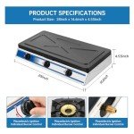 Propane Gas Cooktop 3 Burner Gas Stove Portable Gas Stove Stainless Steel Stove Three Burner Auto Ignition CampingThree Burner LPG for RV, Apartment, Outdoor