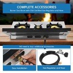 Propane Gas Cooktop 3 Burner Gas Stove Portable Gas Stove Stainless Steel Stove Three Burner Auto Ignition CampingThree Burner LPG for RV, Apartment, Outdoor