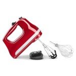 KitchenAid 6 Speed Hand Mixer with Flex Edge Beaters - KHM6118, Empire Red