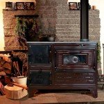 Cast Iron Stove - Wood Burning Cooker with Oven, Brick Lined Fireplace, Warming Heater - Made in Turkiye (Brown, No Window)