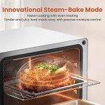 FOTILE ChefCubii 4-in-1 Countertop Convection Steam Oven, Air Fryer, Dehydrator with True Convection Bake, Steam-Bake, Broil, 40 Preset Menu and Steam Self-Clean, 1 CFT