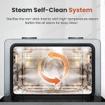 FOTILE ChefCubii 4-in-1 Countertop Convection Steam Oven, Air Fryer, Dehydrator with True Convection Bake, Steam-Bake, Broil, 40 Preset Menu and Steam Self-Clean, 1 CFT
