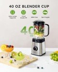 Sangcon Blenders for Kitchen, Blender and Food Processor Combo, 5 in 1 Blender for Shakes and Smoothies, Meat Chopped, Grinding & more, 40 oz Jar & 17oz Cup with To-Go Lid