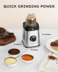 Sangcon Blenders for Kitchen, Blender and Food Processor Combo, 5 in 1 Blender for Shakes and Smoothies, Meat Chopped, Grinding & more, 40 oz Jar & 17oz Cup with To-Go Lid