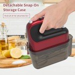 Yomelo 9-Speed Digital Hand Mixer Electric, 400W DC Motor, Hand Mixer electric Handheld with Snap-On Storage Case, Touch Button, Turbo Boost, 5x Stainless Steel Accessories (Red)